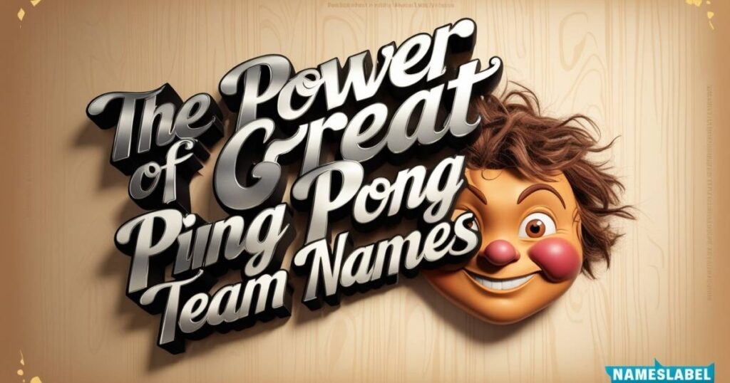 The Power of Great Ping Pong Team Names